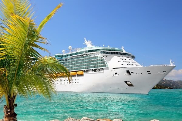 Cruise ship near shore during the day