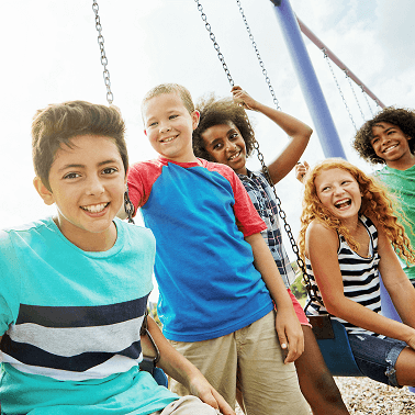 Kids playing in a park