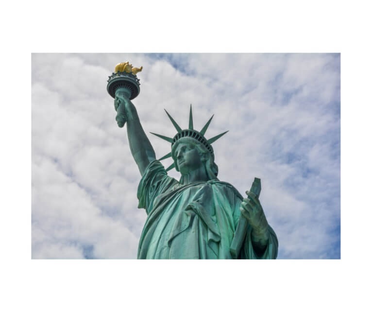 View of Statue of Liberty from below