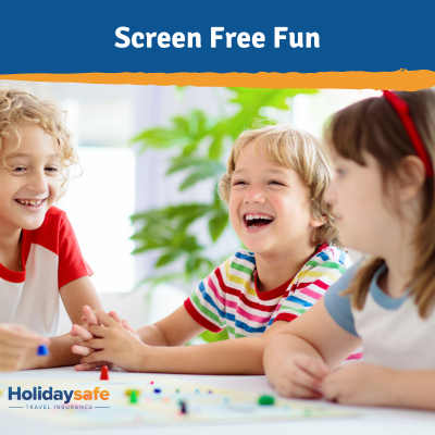 Screen Free Fun group of children playing board games
